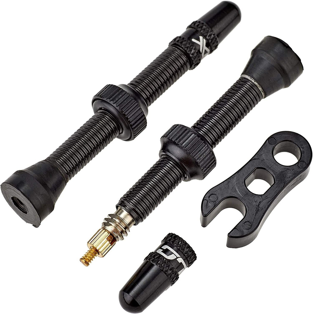 XLC PU-X09 Tubeless Valve Set - 45mm - Black - Sportandleisure.com