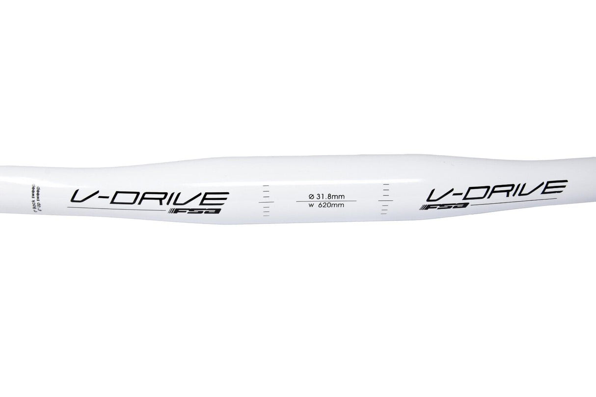 FSA V-Drive 620mm Low Riser MTB Handlebar 31.8mm - White - Sportandleisure.com