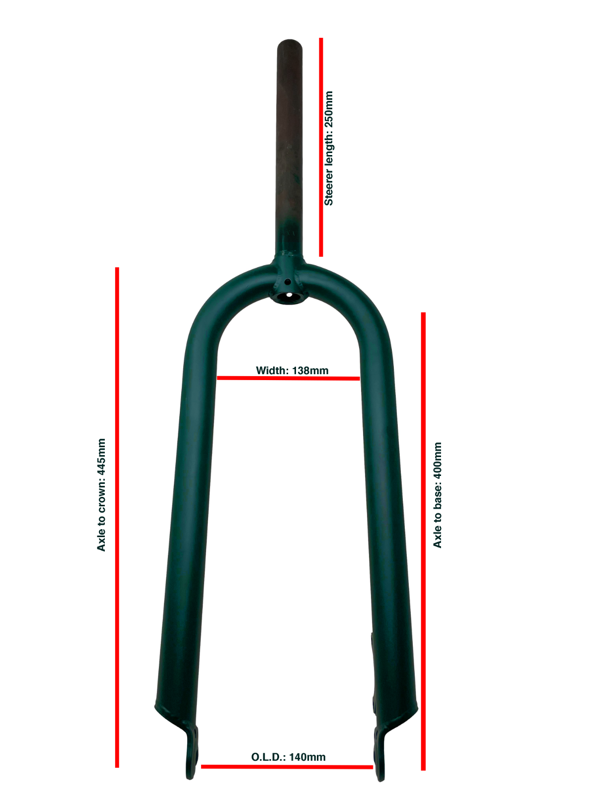 Tunturi Tundra 26" Fat Bike Fork - IS Disc Brake - 1 1/8" Steerer - Forest Green - Sportandleisure.com