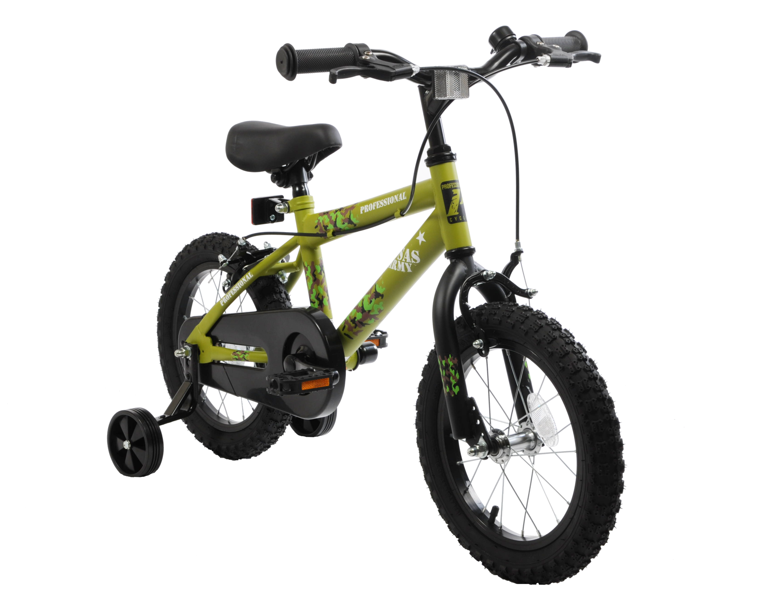 Professional SAS Army 12" Wheel Kids Bike - Green - Sportandleisure.com