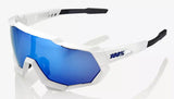 100% Speedtrap HiPER Mirror Lens Sunglasses  - Matt White/Blue Lens - Sportandleisure.com