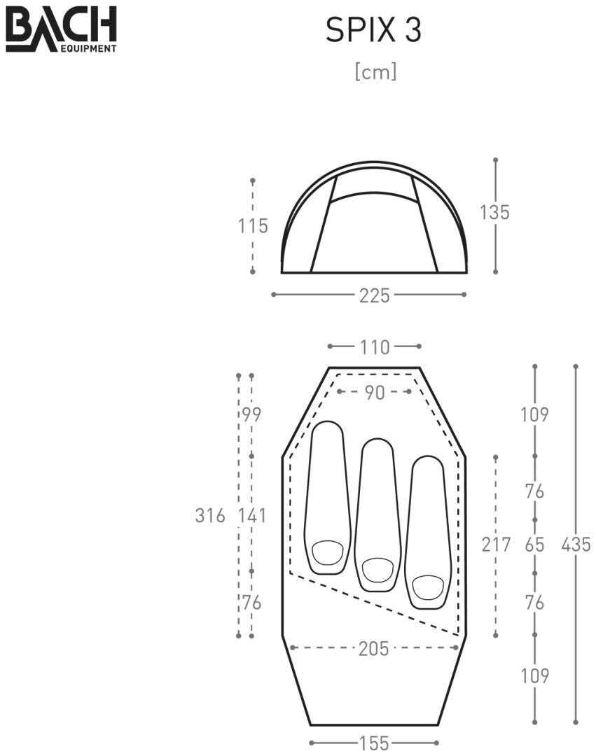 Bach SPIX 3 Person Expedition Tent / Adventure / 4  Season  Tent - Orange