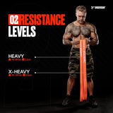 Undersun Resistance Band Set of 2 Orange Heavy & X-Heavy Loop Home Gym Bands