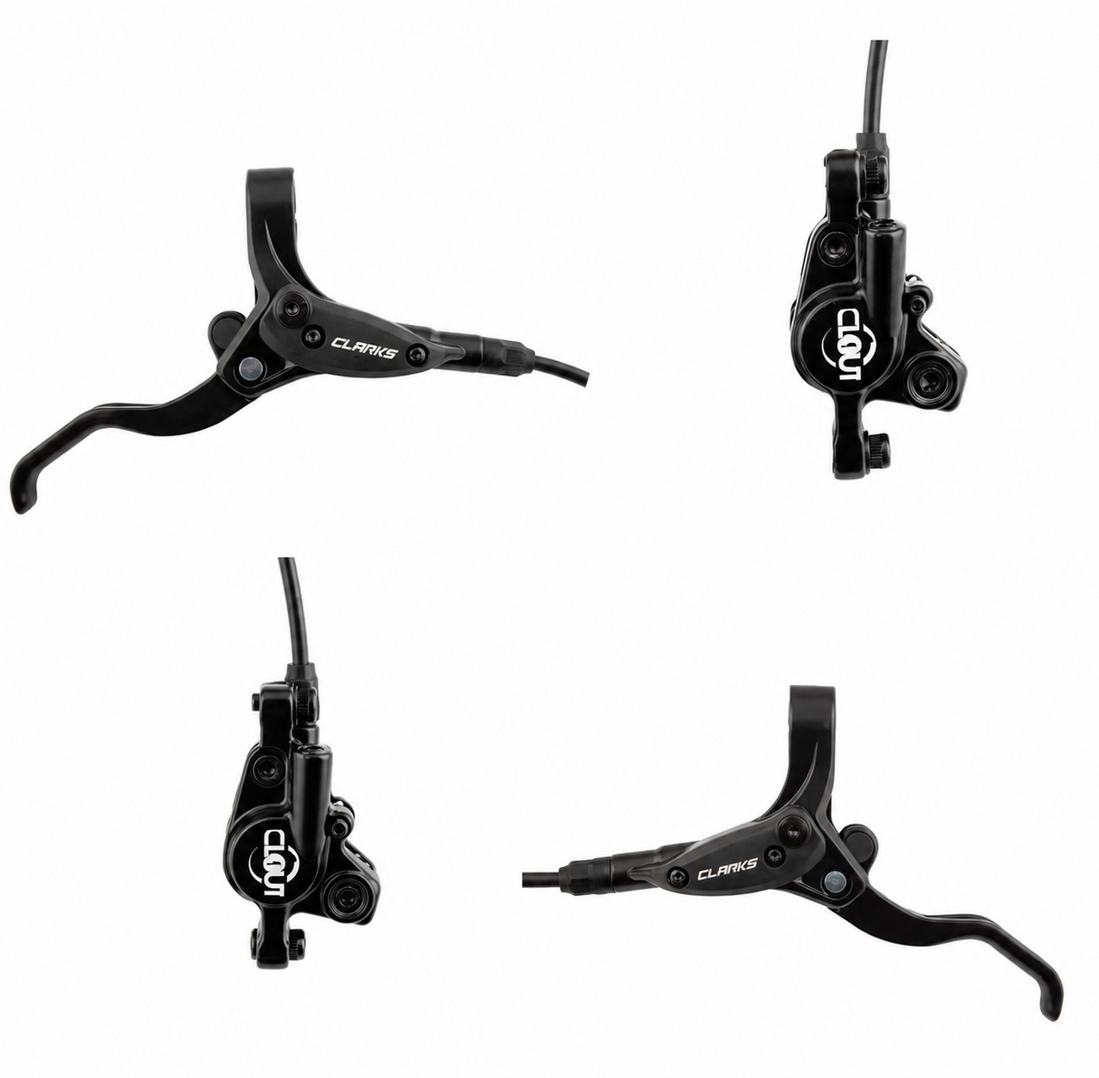 Clarks Clout Hydraulic Brake Set Front & Rear - UK Spec - Select Hose Length