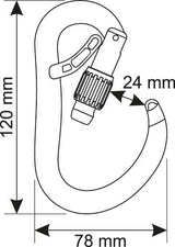Camp Atom Belay Lock Climbing Carabiner - Gunmetal