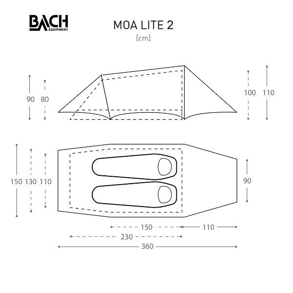Bach MOA 2 Lite 2 Person Backpacking / Trekking Tent / 3 Season - Spruce Yellow