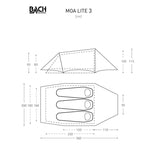 Bach MOA 3 Lite 3 Person Backpacking / Trekking Tent / 3 Season - Spruce Yellow