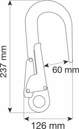 Camp Aluminium Alloy Carabiner Safety Hook 60mm