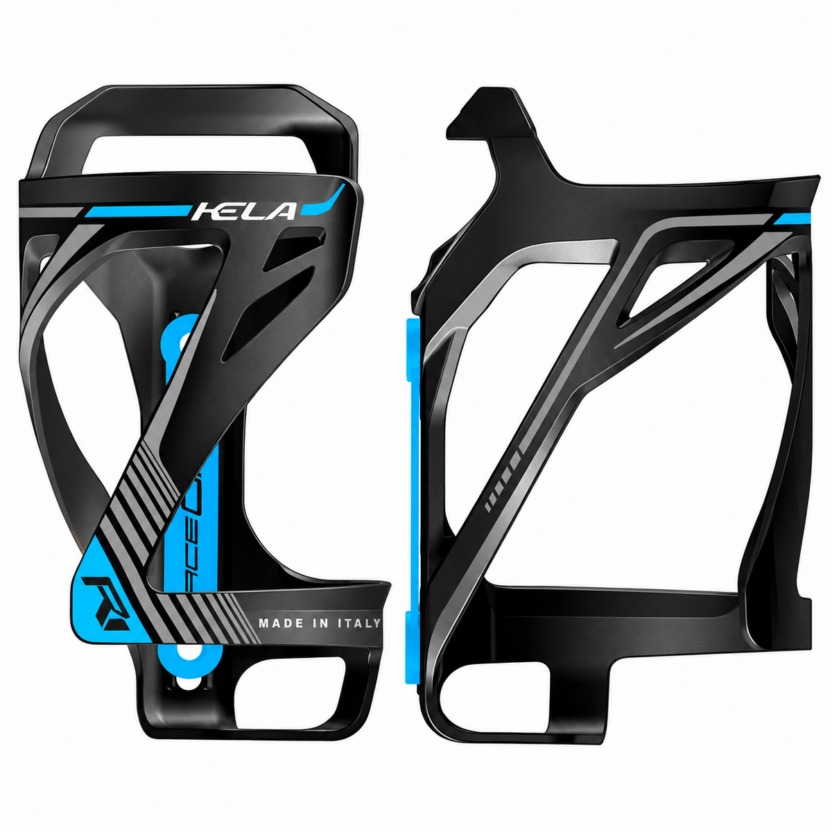 Raceone KELA Black / Blue Plastic Bottle Cage