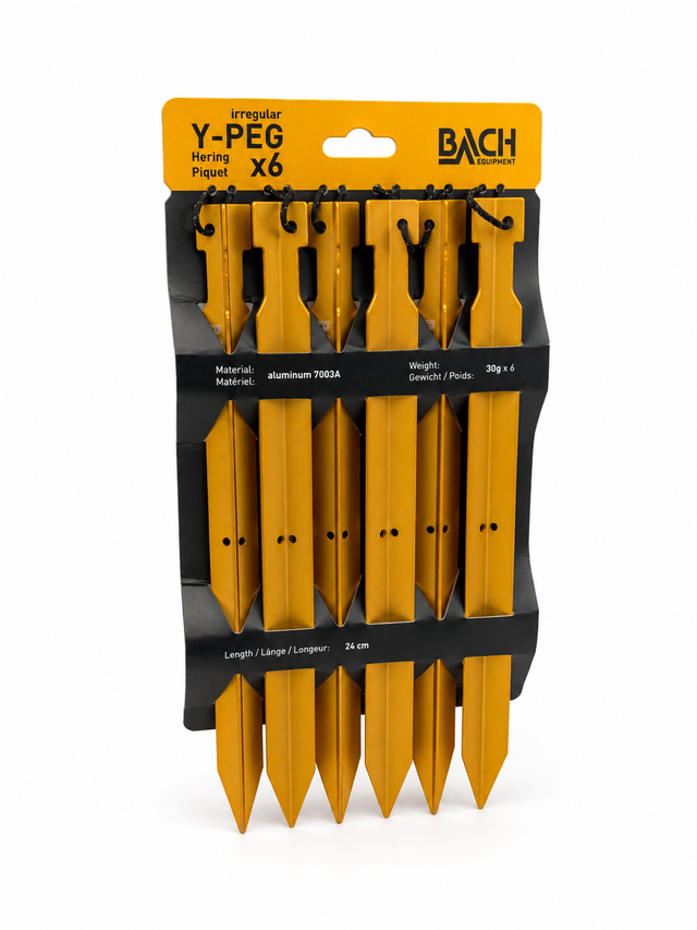 Bach Y24 Aluminium Tent Pegs 24cm Yellow Sunrise – Choose Quantity