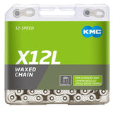 KMC X12 12-Speed Waxed Bicycle Chain - Black/Silver