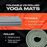 Undersun Portable Folding Exercise Mat 6mm 6ft x 2ft Non-Slip Yoga Gym Grey