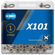 KMC X101 Silver Chain - Single Speed - 112 Links - 1/2" x 1/8"