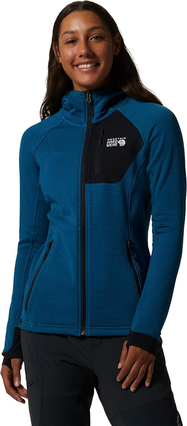 Mountain Hardware Women's Polartec Power Grid Full Zip Hoody - Vinson Blue - Sportandleisure.com