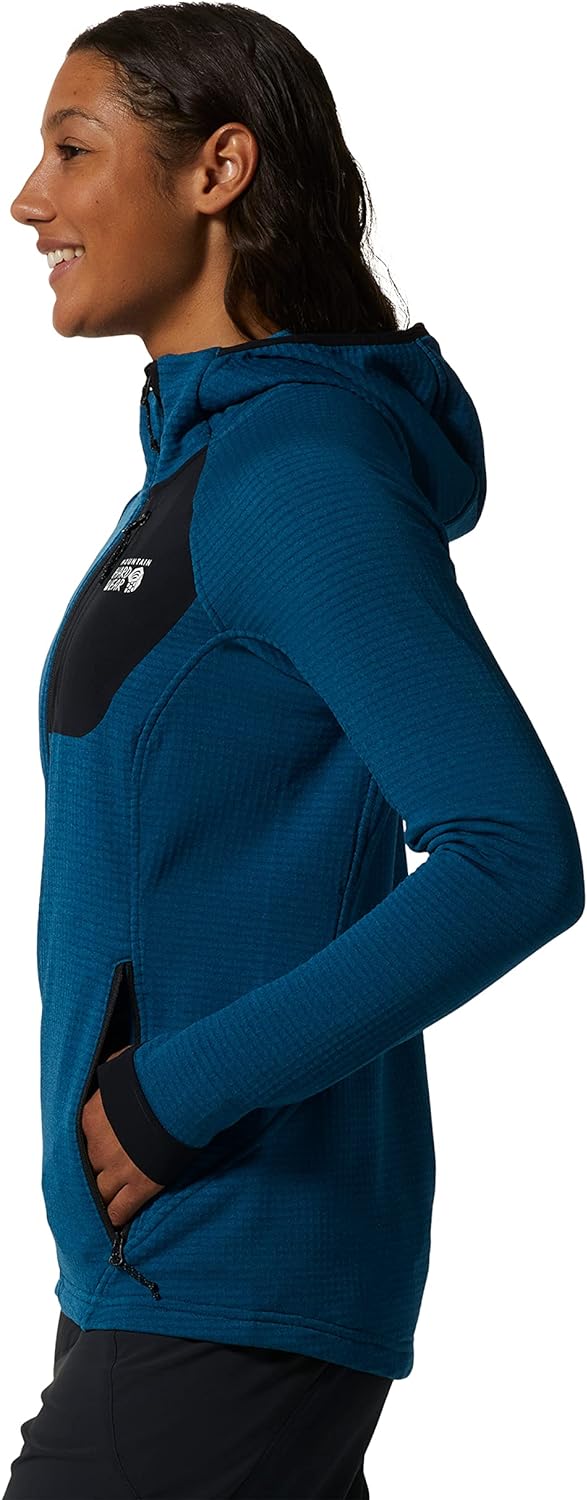 Mountain Hardware Women's Polartec Power Grid Full Zip Hoody - Vinson Blue - Sportandleisure.com