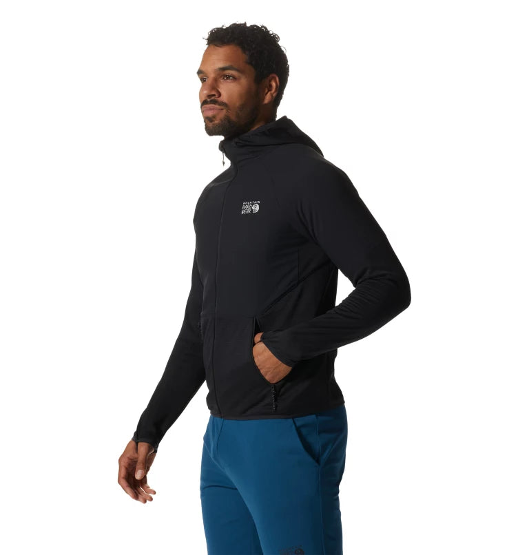 Mountain Hardwear Men's Stratus Range Full Zip Hooded Jacket - Black - Small - Sportandleisure.com