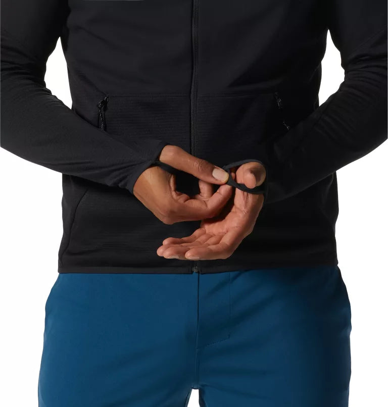 Mountain Hardwear Men's Stratus Range Full Zip Hooded Jacket - Black - Small - Sportandleisure.com