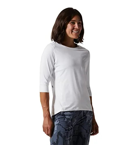 Mountain Hardwear Women's Crater Lake 3/4 Crew T-shirt - Fogbank - Small - Sportandleisure.com