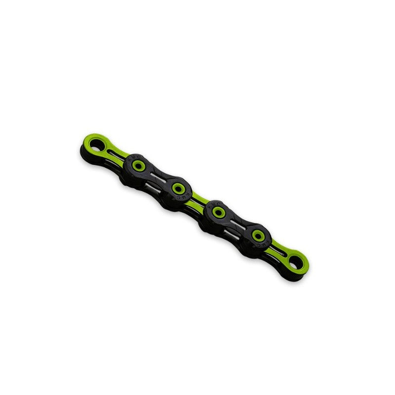 KMC DLC 10 Speed Bike Chain - 116 Links - Black/Green - Sportandleisure.com