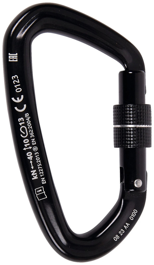 Camp Atlas Lock Screw Gate Climbing Carabiner - Black - Sport & Leisure