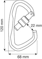 Camp Atlas Lock Screw Gate Climbing Carabiner - Black - Sport & Leisure