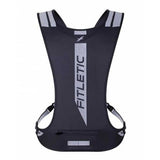 Fitletic GLO Reflective Running Safety Vest - Black / Silver - Sportandleisure.com