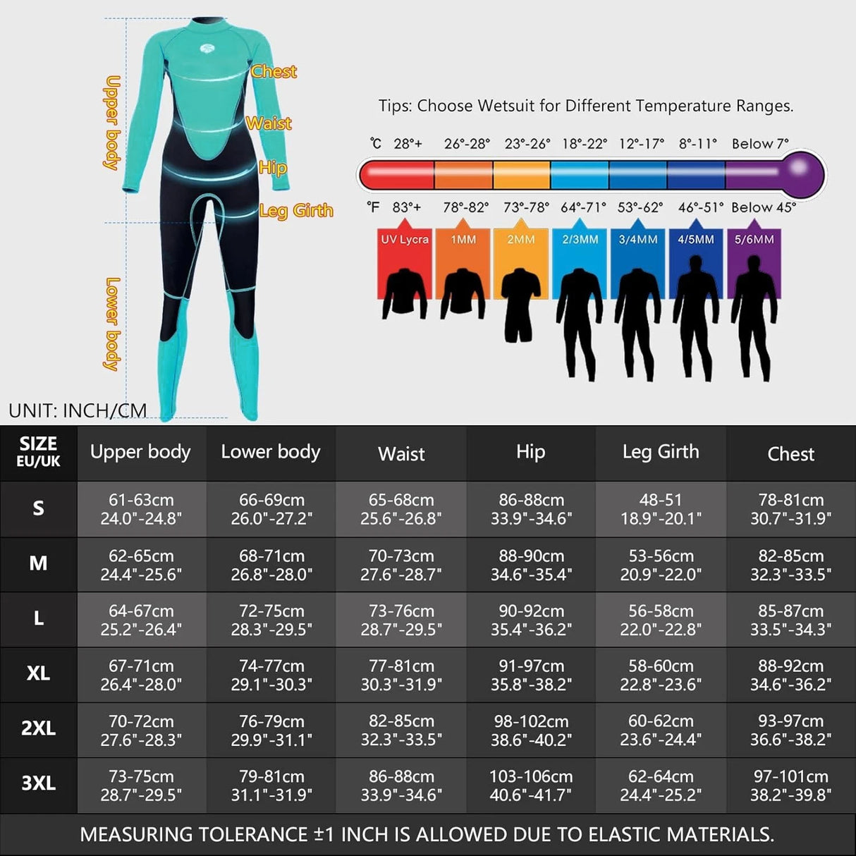 SINX Pawhits 3/2mm Women's Thermal Neoprene Wetsuit - Sport & Leisure