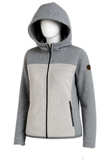 ICEPEAK Aldora Womens Midlayer Winter Fleece Jacket With Hood - Light Grey - Sport & Leisure
