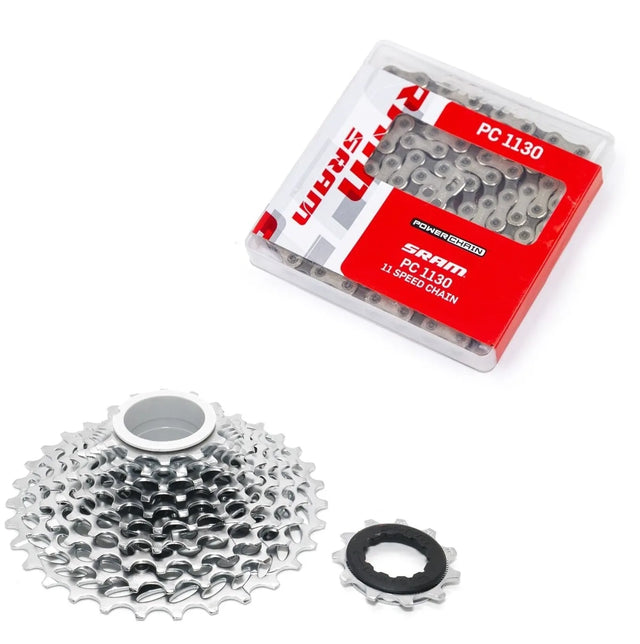 SRAM 11 Speed Cassette & Chain Bundle - PG1130 11-32T / PC1 130 Chain - Sportandleisure.com