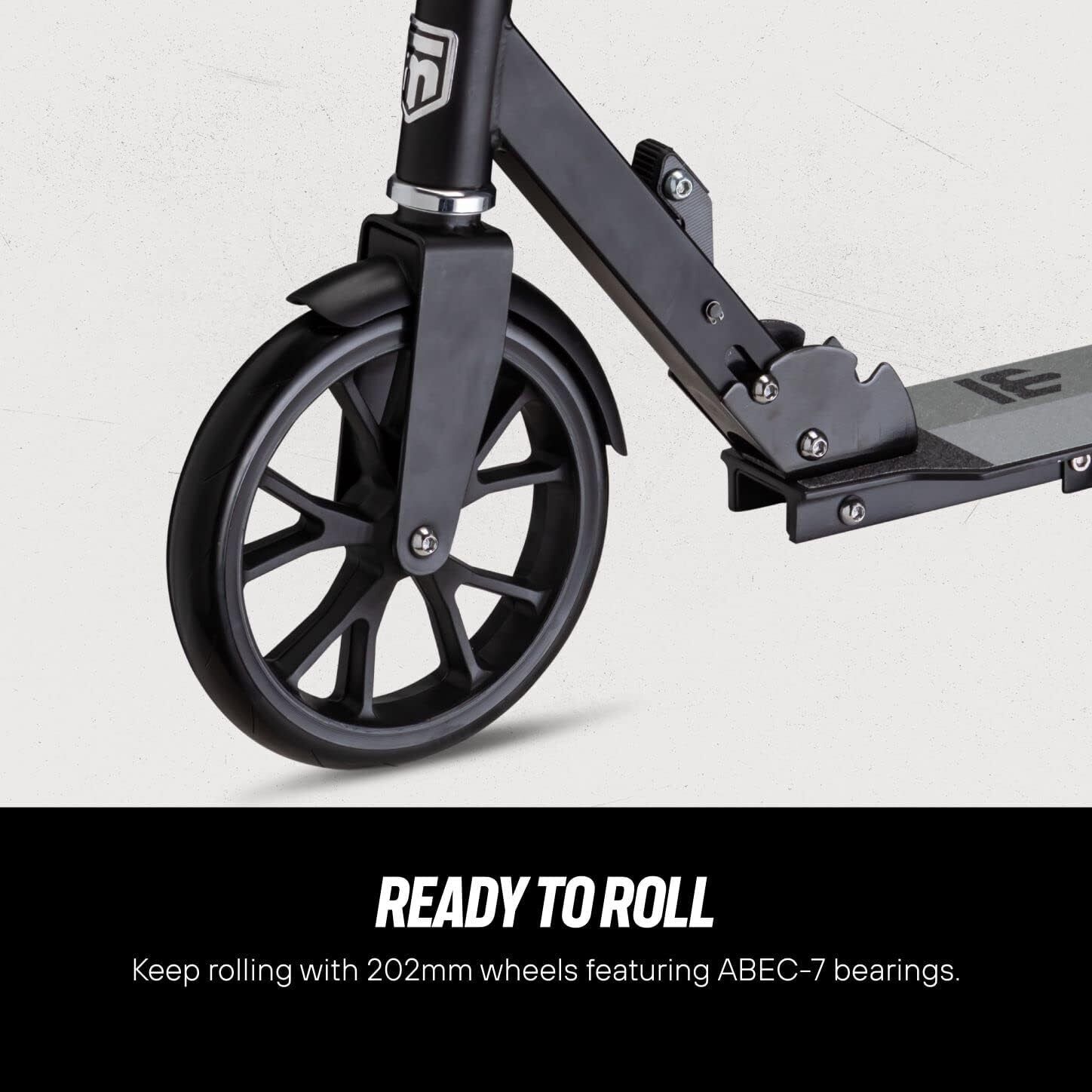 Mongose Trace 200 Folding Push/Kick Scooter - Black & Grey - Sportandleisure.com
