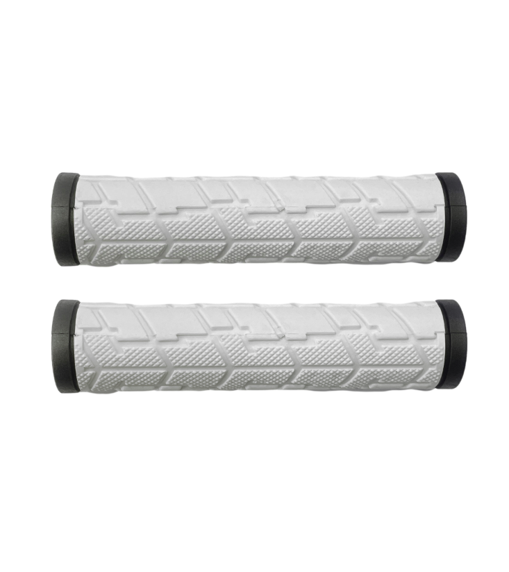 White bicycle handlebar shop grips
