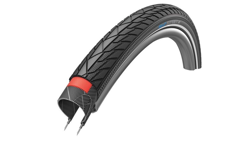 XLC StreetX 28 x 1.75" Reflective Hybrid Tyre - Black - Sportandleisure.com
