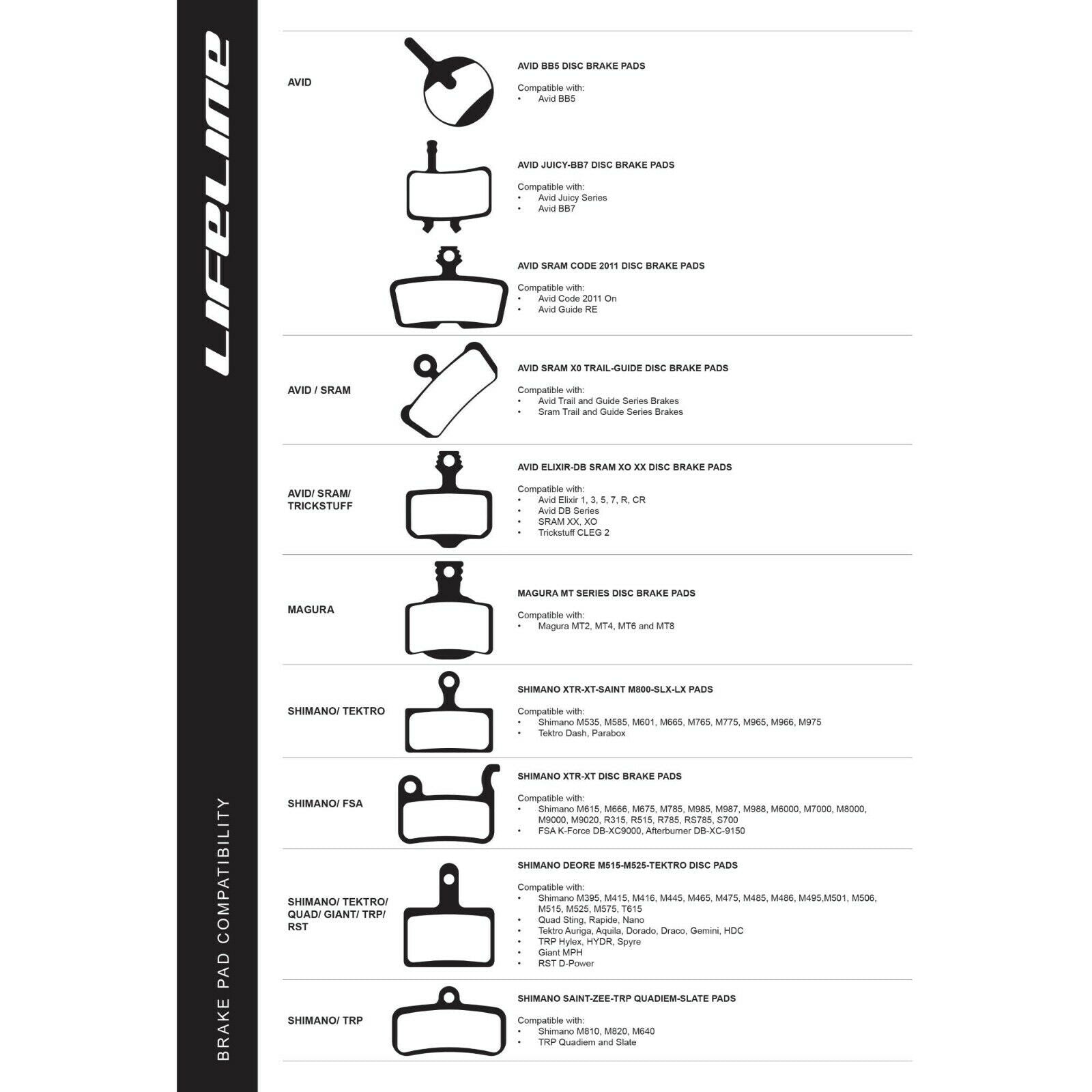 SRAM/Guide/G2/180mm化/ローター/パッド/LifeLine LifeLine SRAM Avid X0 G2-Trail-Guide Brake Pads – Sport & Leisure