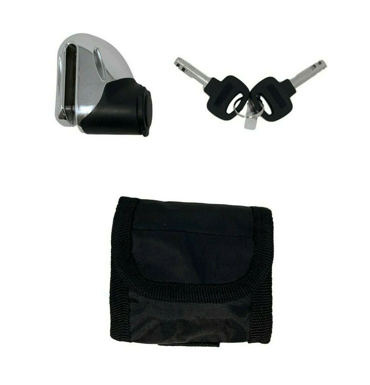 Areo E-Scooter Heavy Duty Disc Lock With Pouch - Chrome - 2 Keys - 5.5mm Pin - Sportandleisure.com (6968029773978)
