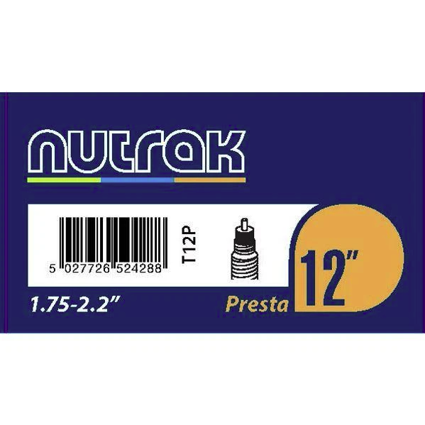 Nutrak 12x1.75 - 2.125" Presta Valve Kids Bike / Buggy / Wheelbarrow Inner Tube - Sportandleisure.com (7517876977921)