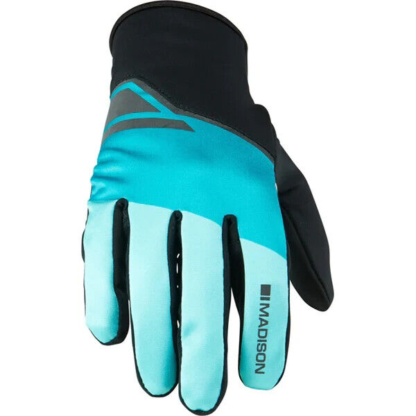 Madison Sprint Men's Softshell Cycling Gloves - Small - Blue Curaco Blocks - Sportandleisure.com