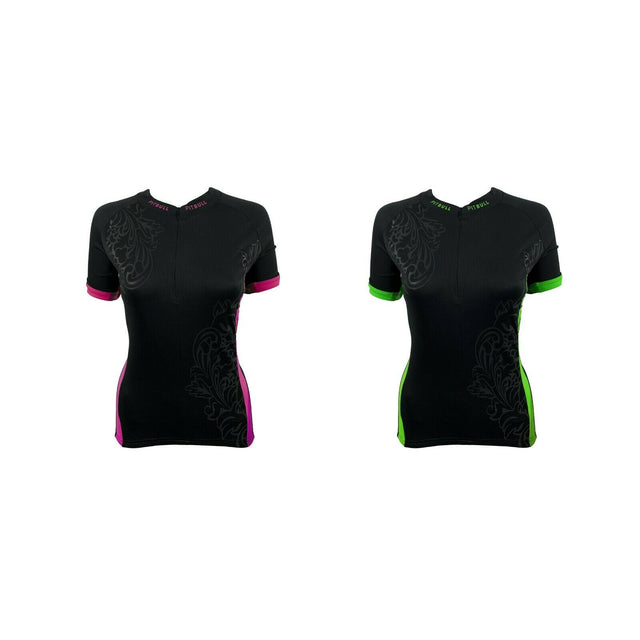 Pitbull Zara Womens Short Sleeve Cycling Jersey - Fuchsia Pink or Apple Green - Sportandleisure.com (6967895523482)