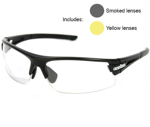 OneTen Half Frame Sports Glasses - Includes 3 Lenses - Matte Black - Sportandleisure.com (6968117330074)