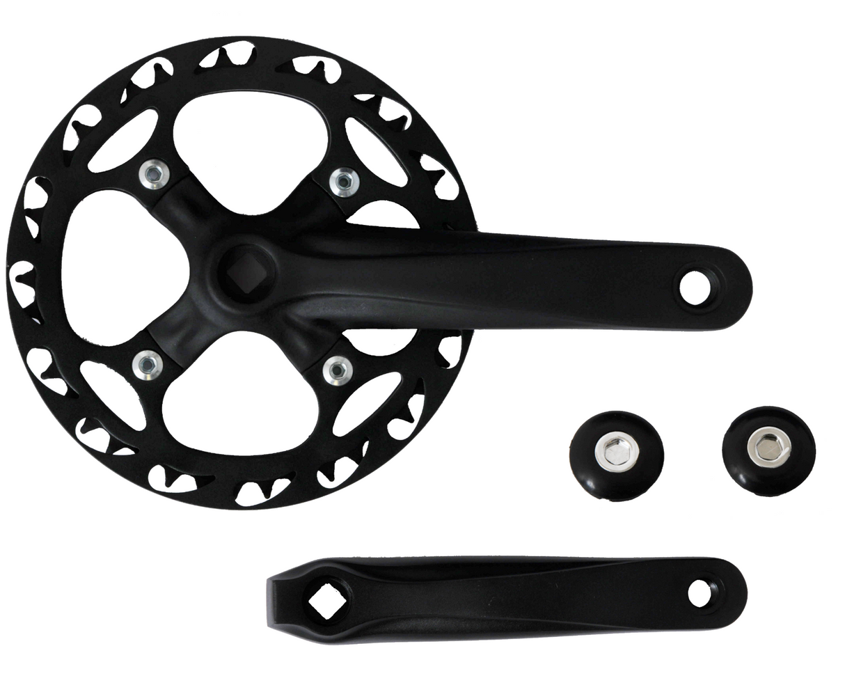 Alloy Bicycle Chainset - 44T x 170mm - Black - For Fixie / Folding / Trekking - Sportandleisure.com (6968088035482)