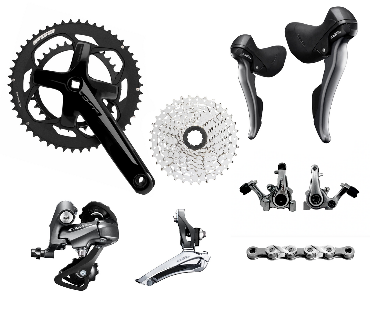 Shimano Claris 2 x 8 Speed Gravel Disc Groupset Sportandleisure