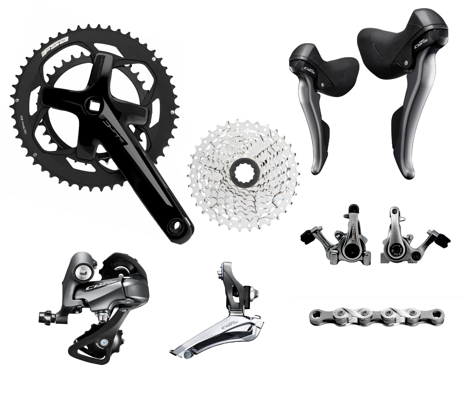 Shimano Claris 2 x 8 Speed Gravel Disc Groupset Sportandleisure