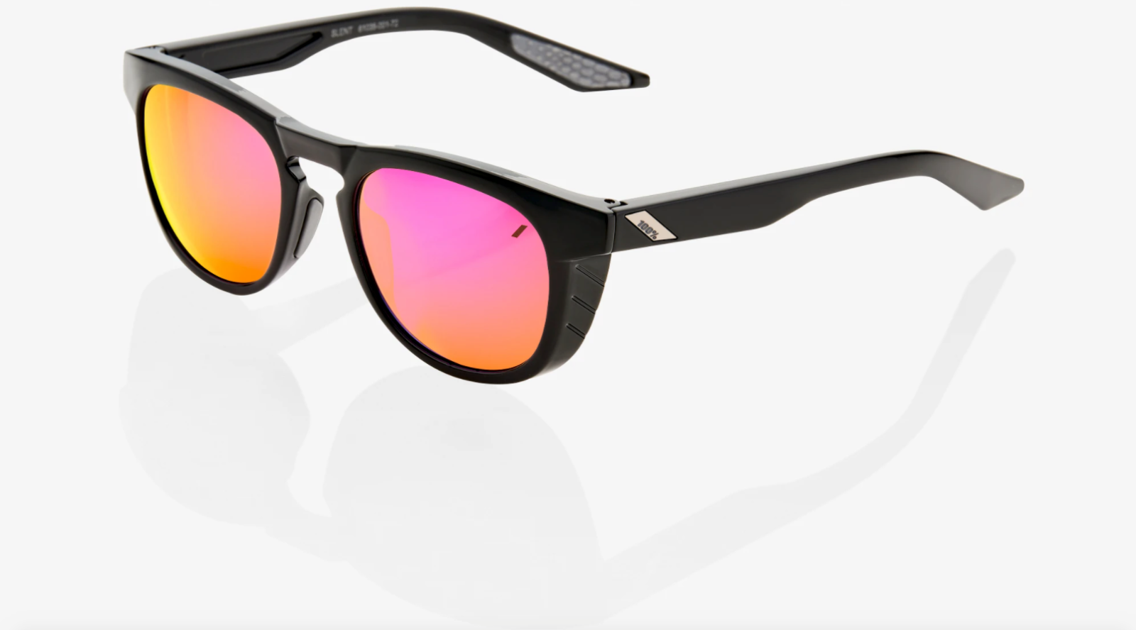 100% Slent Sunglasses - Polished Black - Purple Multilayer Mirror Lens - Sportandleisure.com (7050877075610)