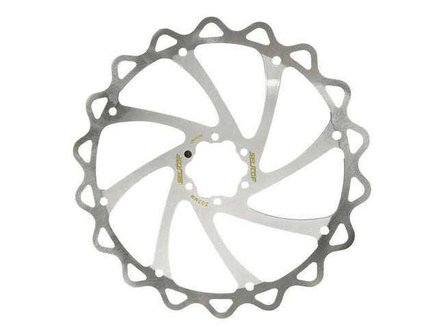 Selcof 203mm Laser Cut Disc Brake Rotor - 6 Bolt - Silver / White - Sportandleisure.com (6968155111578)