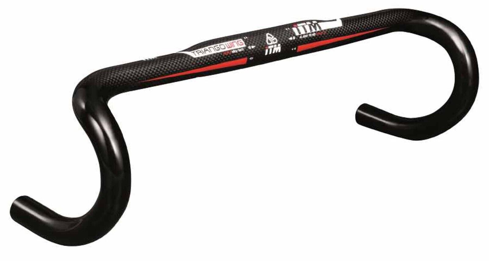 ITM TRIANGO WING ステム ブラック ITM Triango Wing Road Handlebar - 38cm - 31.8mm - Black – Sport