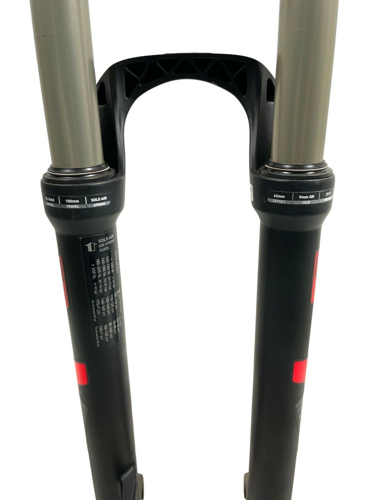 RockShox 27.5 30 Gold RL Solo Air Forks Straight Steerer Red Black