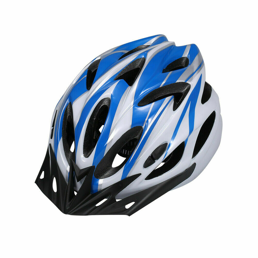 Blue and white bike hot sale helmet