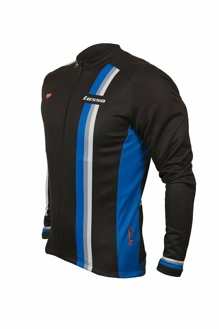 Lusso Trofeo Mens Long Sleeve Cycling Jersey - Black & Blue - Small - Sportandleisure.com (7501621657857)