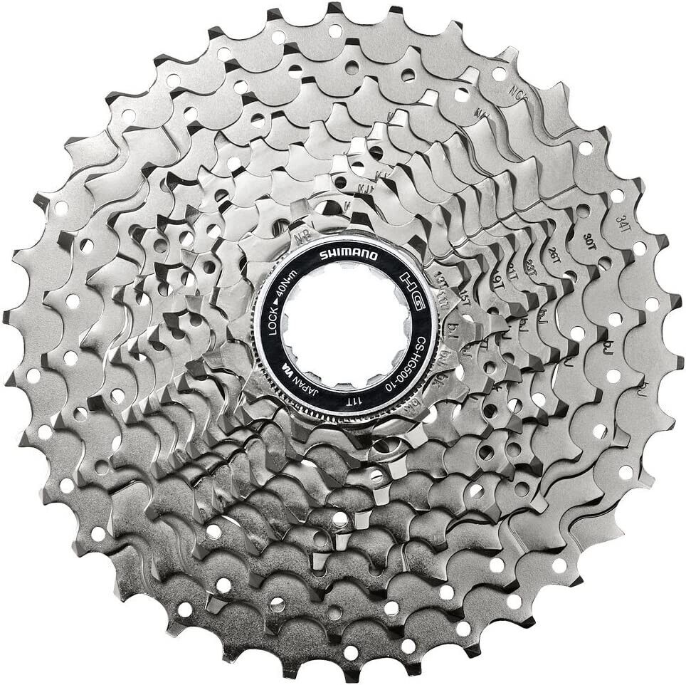 Shimano GRX 10 Speed Cassette - CS-HG500 - 11-34T - Silver - Sportandleisure.com