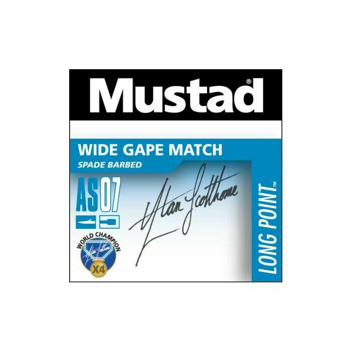 Mustad AS07 Wide Gape Match Hooks - Size 24 - 10 x 10 Pack (100 Hooks) - Sportandleisure.com (7532607602945)