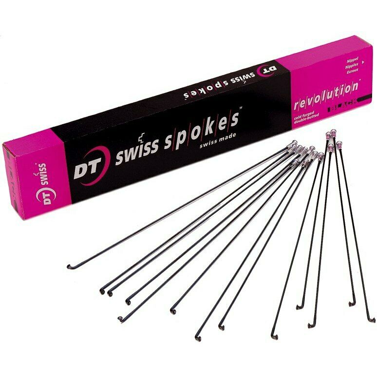 DT Swiss Revolution Double Butted Spokes 2.0 / 1.5 / 2.0 - Black - All Sizes - Sportandleisure.com (6967874879642)